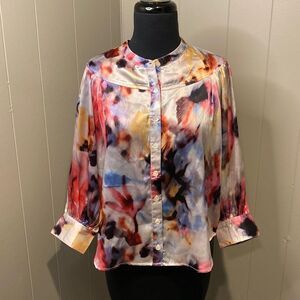 Zero Degrees Celsius Small Tie-Dye Tunic Button Down Cuffs with button